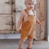 Salopette-short Bébé Bretelles Ajustables Caramel - Vertbaudet
