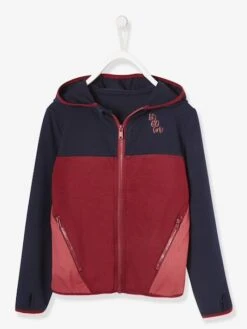 Sweat Ă Capuche Sport Fille Effet Colorblock Bleu Nuit - Vertbaudet