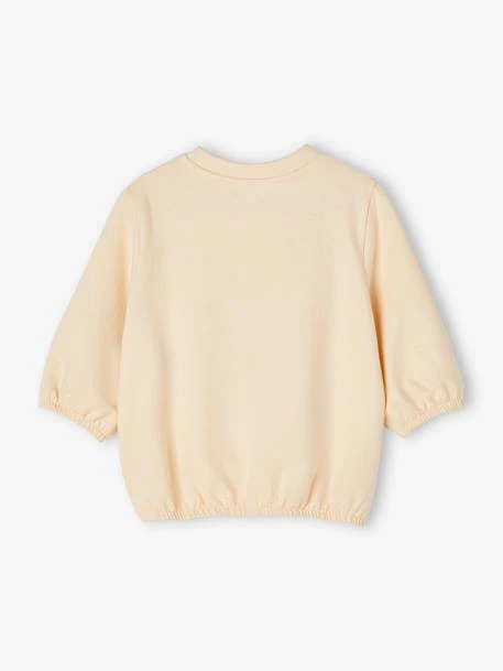 Sweat Motifs Fleurs Anim Irisée Et Bouclettes Fille Manches 3/4 écru - Vertbaudet – Image 2