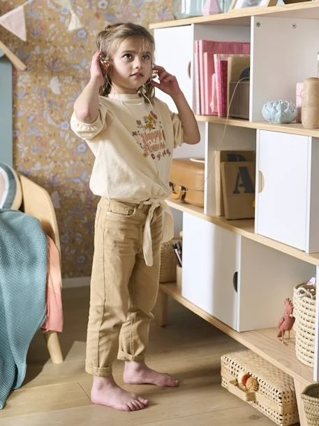 Sweat Motifs Fleurs Anim Irisée Et Bouclettes Fille Manches 3/4 écru - Vertbaudet – Image 4